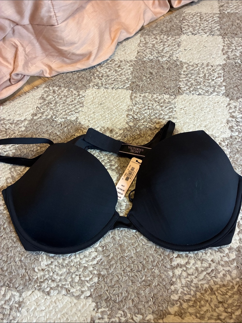 Victoria's Secret Black Padded Plunge T-Shirt Bra 36-C